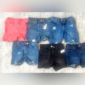 Old Navy Kids' Mixed Denim &Okie dokie Coral Shorts Pack. Size 5T. 2 of them NWT